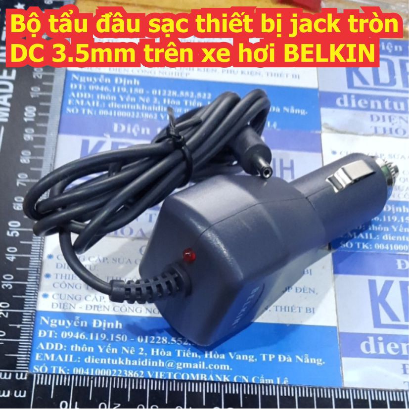 2 cái Bộ tẩu đầu sạc thiết bị jack tròn DC 3.5mm trên xe hơi BELKIN kde8043