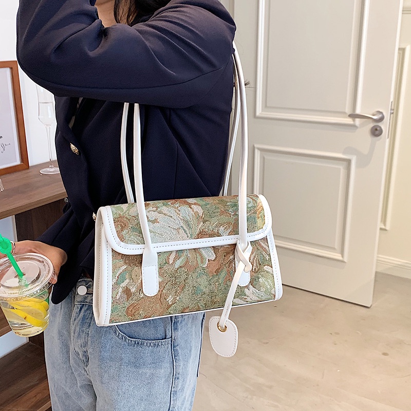 Túi đeo dưới cánh tay Dáng Vuông Nhỏ In Hoa Thời Trang Mùa Hè Cho Nữ 2021