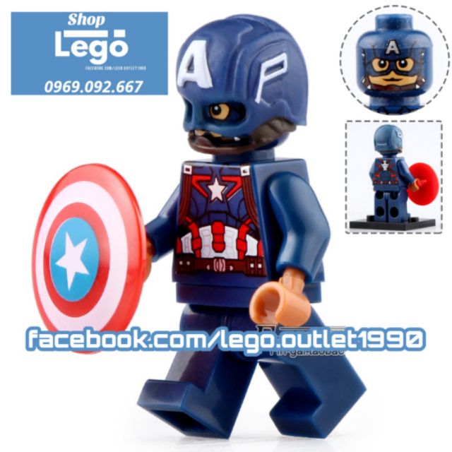 Xếp hình Captain America Assembly Avengers Infinity War Endgame Siêu anh hùng Marvel Lego Minifigures Wm510