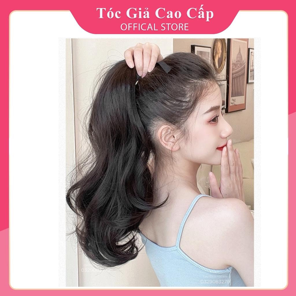 Tóc giả cột xoăn ngắn 35cm, DH16, Sợi tơ đẹp
