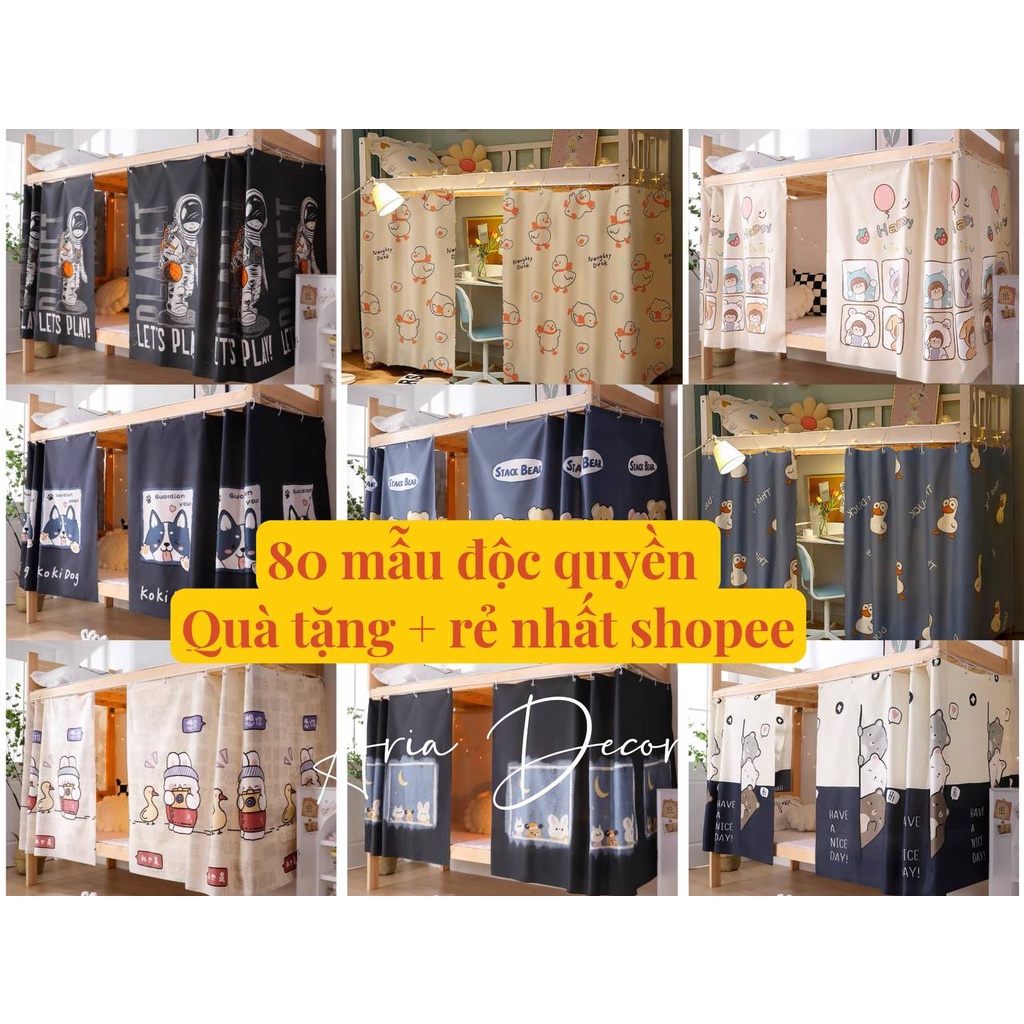 Rèm giường tầng ktx sinh viên 1 lớp ARIA DECOR, rèm che ánh sáng, chống muỗi tạo không gian riêng cho mình