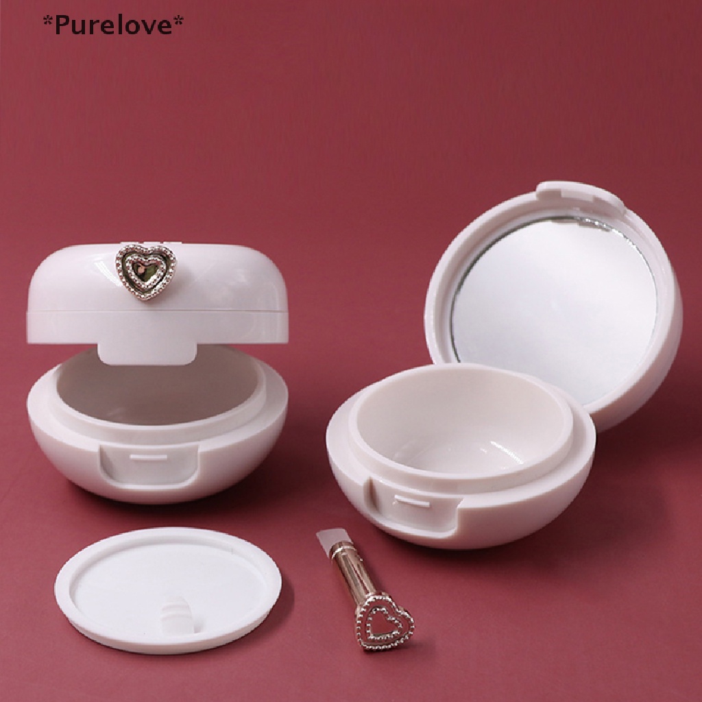 1 Hũ Rỗng Đựng Son Dưỡng Môi Màu Trắng 20g Kèm Cọ Tiện Dụng