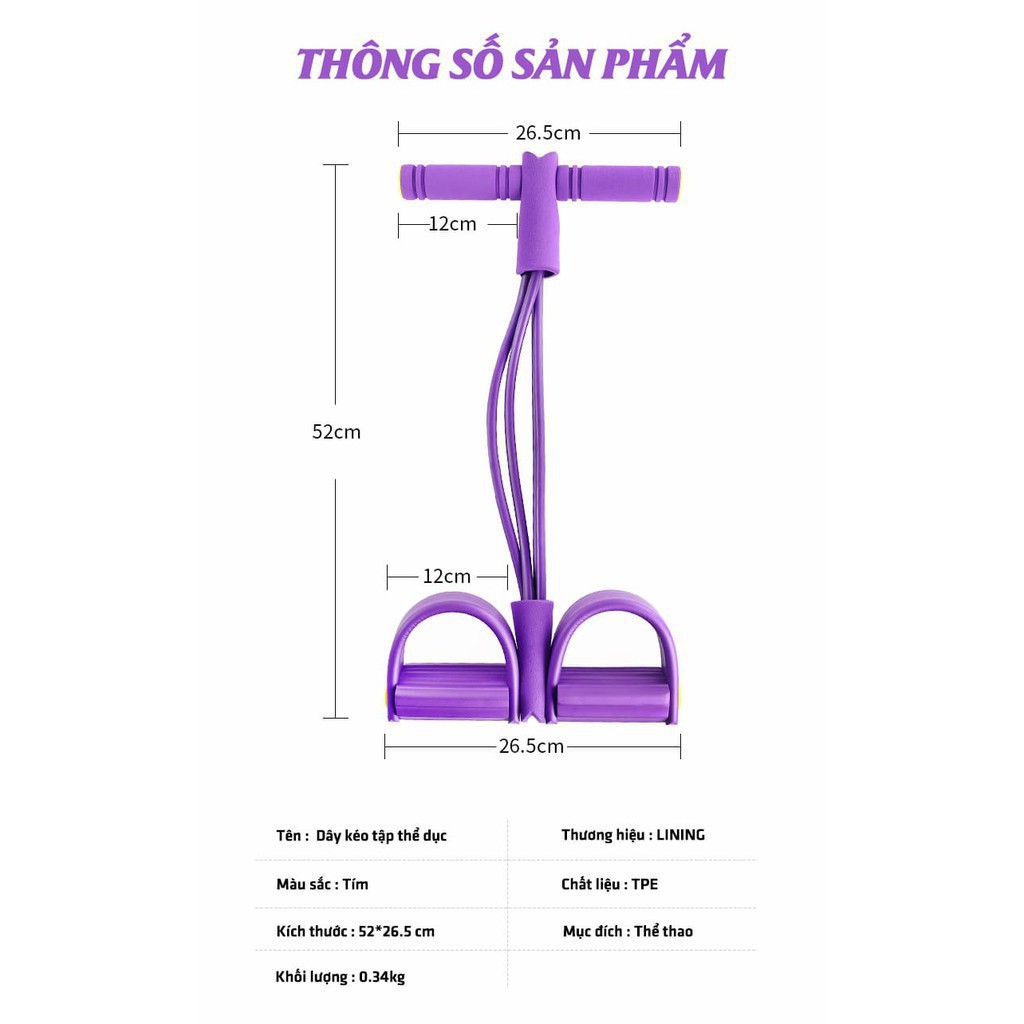 Dây kéo tập thể dục, kéo lưng, tập cơ bụng, tập gym đa năng tại nhà