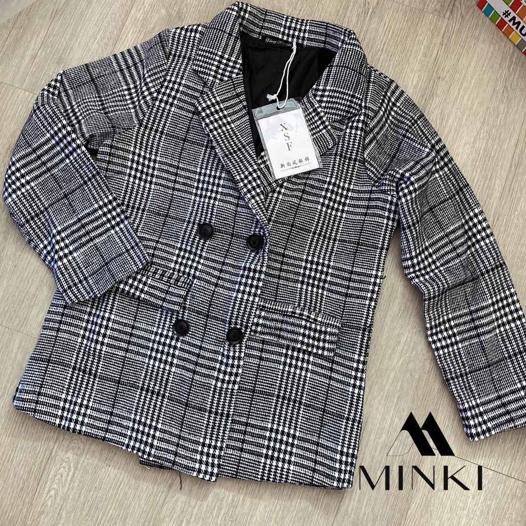 [MỚI 2021] ÁO KHOÁC VEST/BLAZER KẺ KARO SANG CHẢNH - KẺ DẠ 2 LỚP DẦY DẶN - MÀU KẺ PHỐI ĐEN TRẮNG DỄ KẾT HỢP | BigBuy360 - bigbuy360.vn