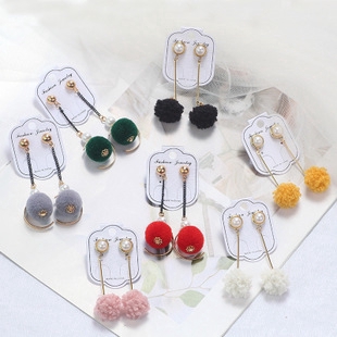 Bông tai hợp kim hình tim đính đá kiểu dáng Hàn Quốc