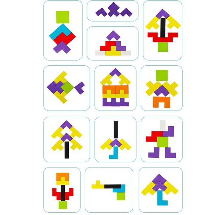 Đồ chơi gỗ lắp ghép hình sáng tạo Tetris