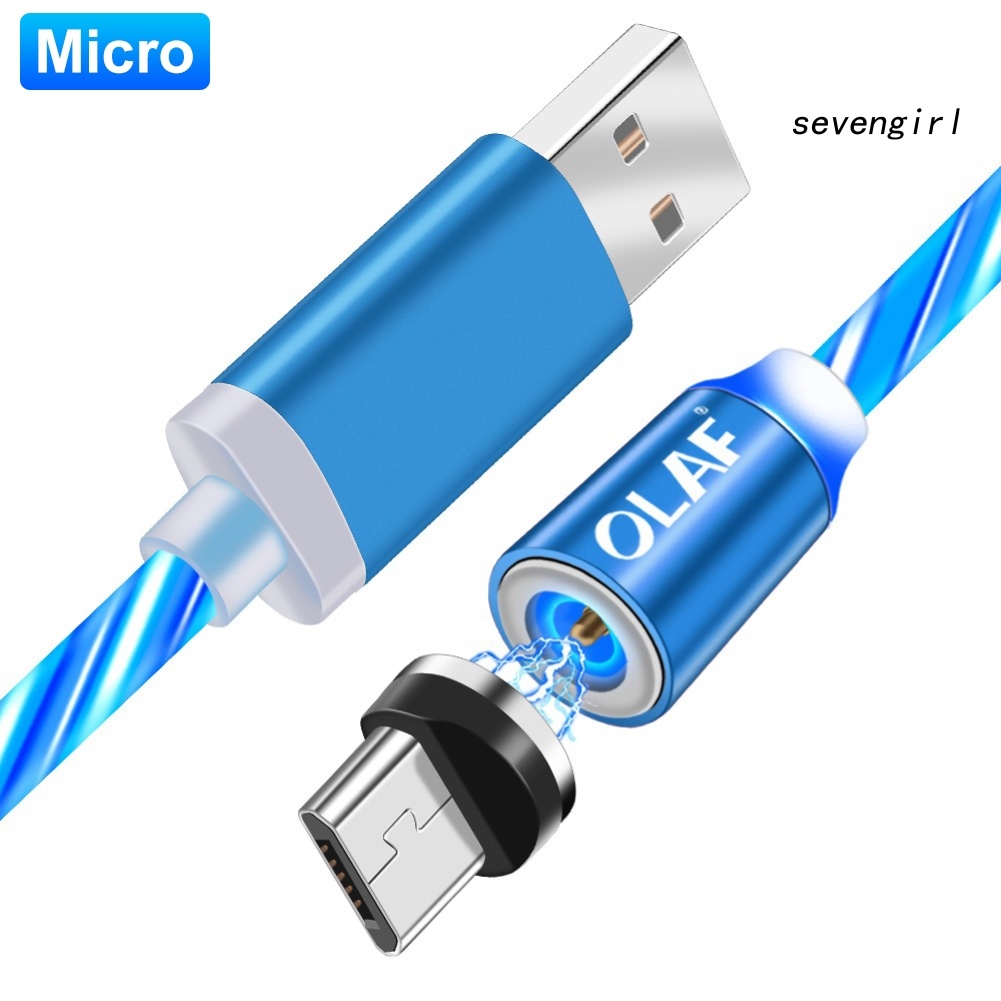 Cáp Sạc Nam Châm Cổng Micro-Usb Type-C Có Đèn Led Báo Hiệu