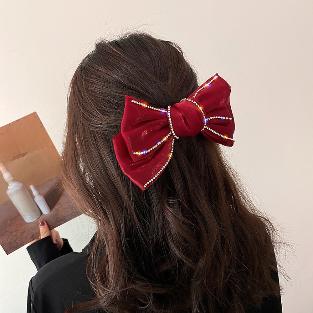 Kẹp Tóc Hình Nơ Vải Satin Thời Trang Cho Nữ