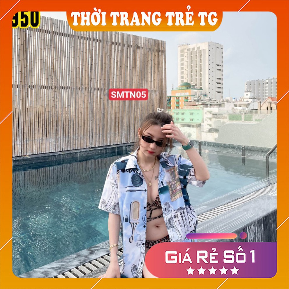 Áo sơ mi tay ngắn 𝑭𝒓𝒆𝒆𝒔𝒉𝒊𝒑 Áo sơ mi Unisex SMTN02 3D Form Rộng, Tay Lỡ Unisex