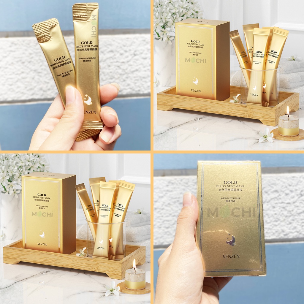 Mặt Nạ Ngủ Tổ Yến Vàng l Nhân Sâm Dưỡng Trắng Da Trẻ Hóa Cấp Ẩm Mask Gold Bird Nest Venzen Nội Địa MOCHI SHOP