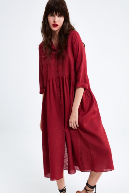 Đầm dài vải linen Za ra Long Linen Dress