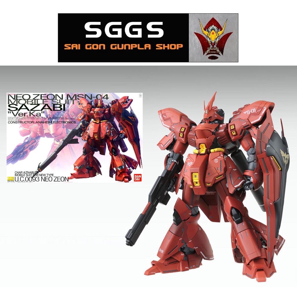 Mô Hình Gundam MG Sazabi Ver Ka Msn-04 Char Counter Attack Bandai UC Đồ Chơi Lắp Ráp Anime Nhật Tỷ lệ 1/100