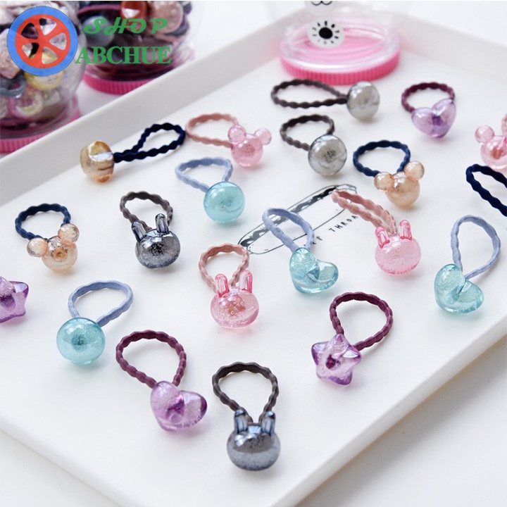 Dây chun buộc tóc cho bé gái hộp Gấu 20 chi tiết phong cách Hàn Quốc đáng yêu