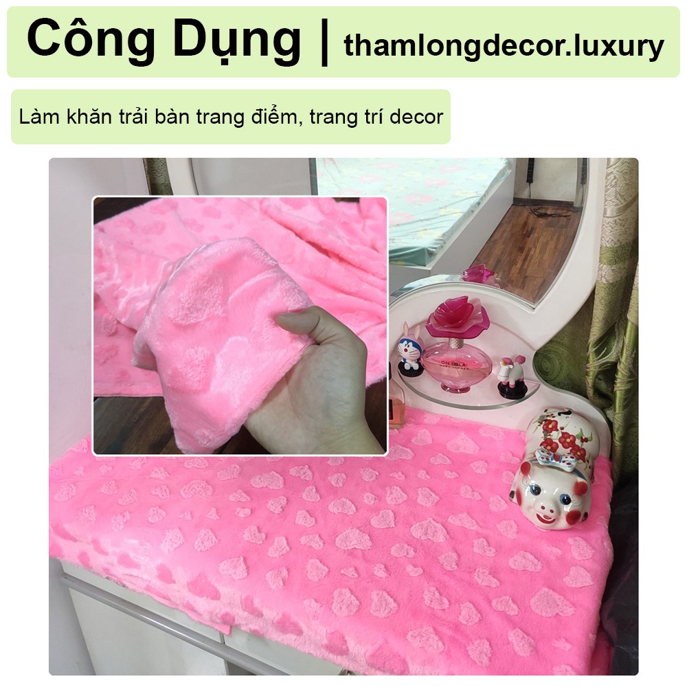 🔥 Vải ( Thảm ) trang trí trải bàn trang điểm decor phòng | Hồng Sweety Babie