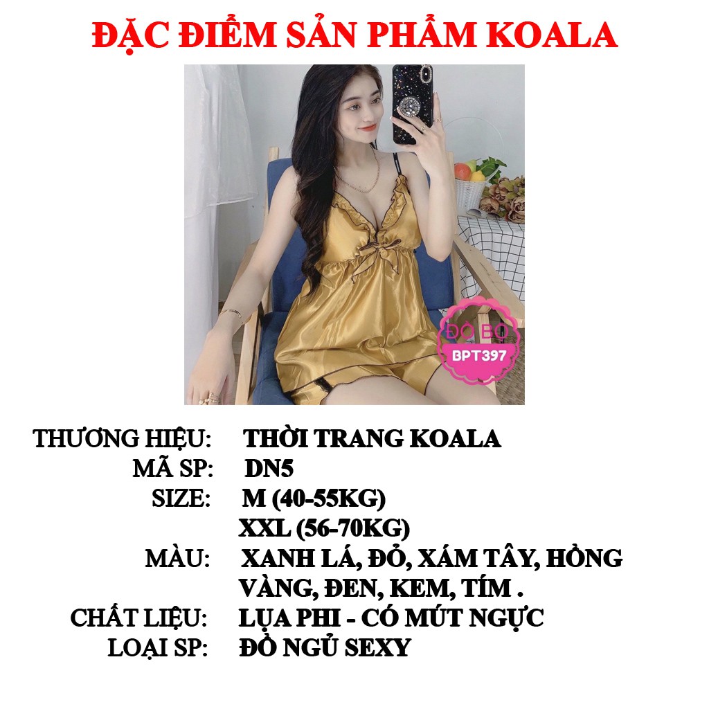 Đồ ngủ sexy nữ🍀 FREE SHIP 🍀  Đồ ngủ lụa phi có mút ngực 2 dây hở lưng, mịn mịn, quyến rủ, TTK_DN3 | BigBuy360 - bigbuy360.vn