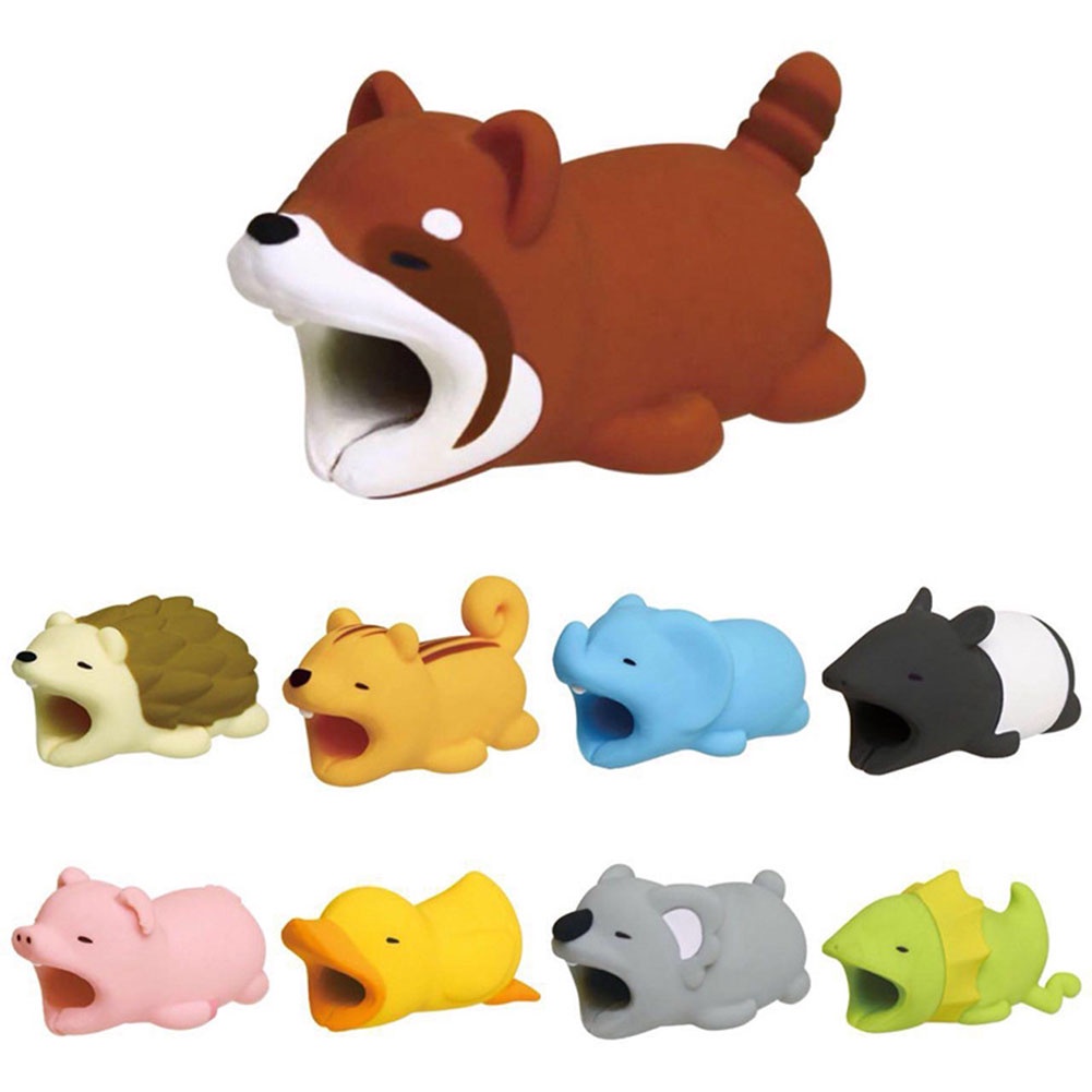 36 Cabo Fofo Em Phụ kiện bảo vệ đầu cáp sạc USB hình con vật đáng yêu