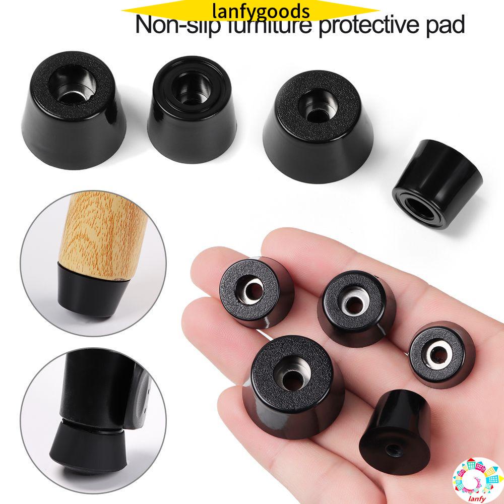 Set 10 Miếng Cao Su Đệm Chân Bàn Ghế/Đồ Nội Thất Bảo Vệ An Toàn Màu Đen