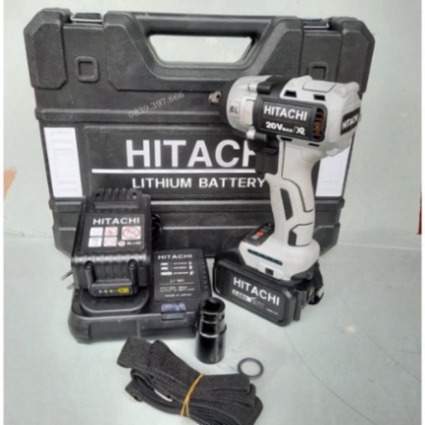 Máy Siết Bulong HITACHI 20v Động Cơ KHÔNG CHỔI THAN - Kèm 2 Pin Khủng Hàng Cao Cấp, Pin Khỏe