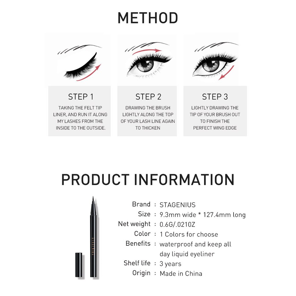(hàng Mới Về) Bút Kẻ Mắt Stagenius Dạng Lỏng Chống Thấm Nước | BigBuy360 - bigbuy360.vn
