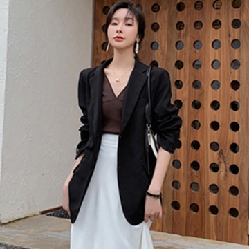 Áo Khoác Blazer Màu Đen Thiết Kế Đơn Giản Thời Trang Mùa Thu Cho Nữ