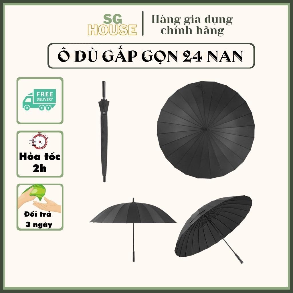 [Mã 44LIFESALE giảm 10% đơn 99K] Dù đen cán dài cỡ lớn nan cứng cáp chống lật chống tia UV hiệu quả