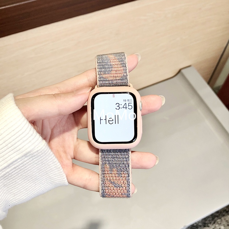 Dây Đeo Nylon Thoáng Khí Thay Thế Cho Đồng Hồ Thông Minh Apple Watch Series 7 6 5 SE 4 3 45mm 41mm 38MM 42MM 40MM 44MM