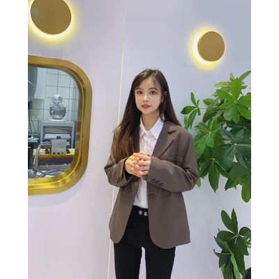 Ảnh thật 5 hình cuối-HC441.Áo blazer xuân thu dáng ngắn Phiên bản Hàn Quốc