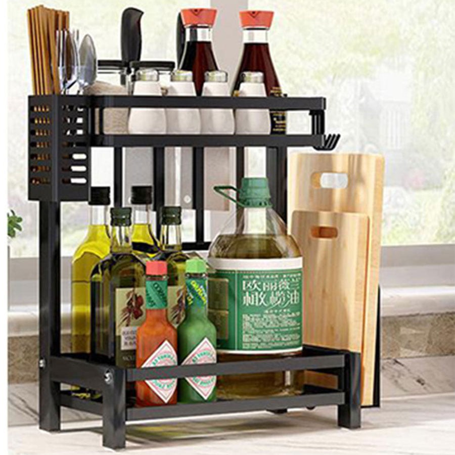 KỆ GIA VỊ 2 TẦNG/3 TẦNG INOX SƠN TÍNH ĐIỆN ĐEN TIỆN LỢI TÍCH KIỆM KHÔNG GIAN BẾP. | BigBuy360 - bigbuy360.vn