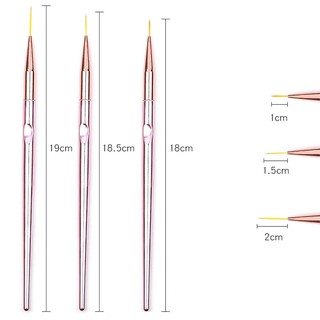Cọ râu vẽ nail - Set cọ nét 3size