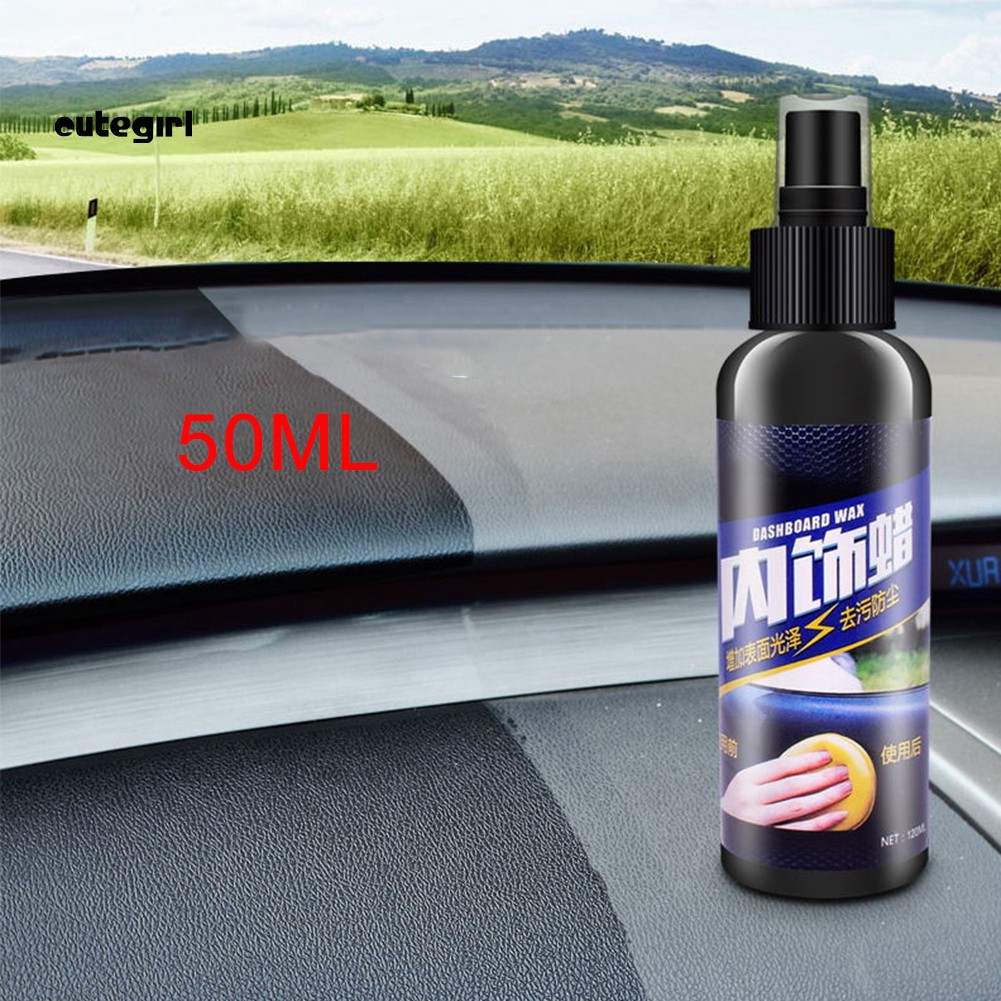 CUTE_50ml Car Interior Dirt Removal Seat Polish Wax Dashboard Leather Surface Cleaner