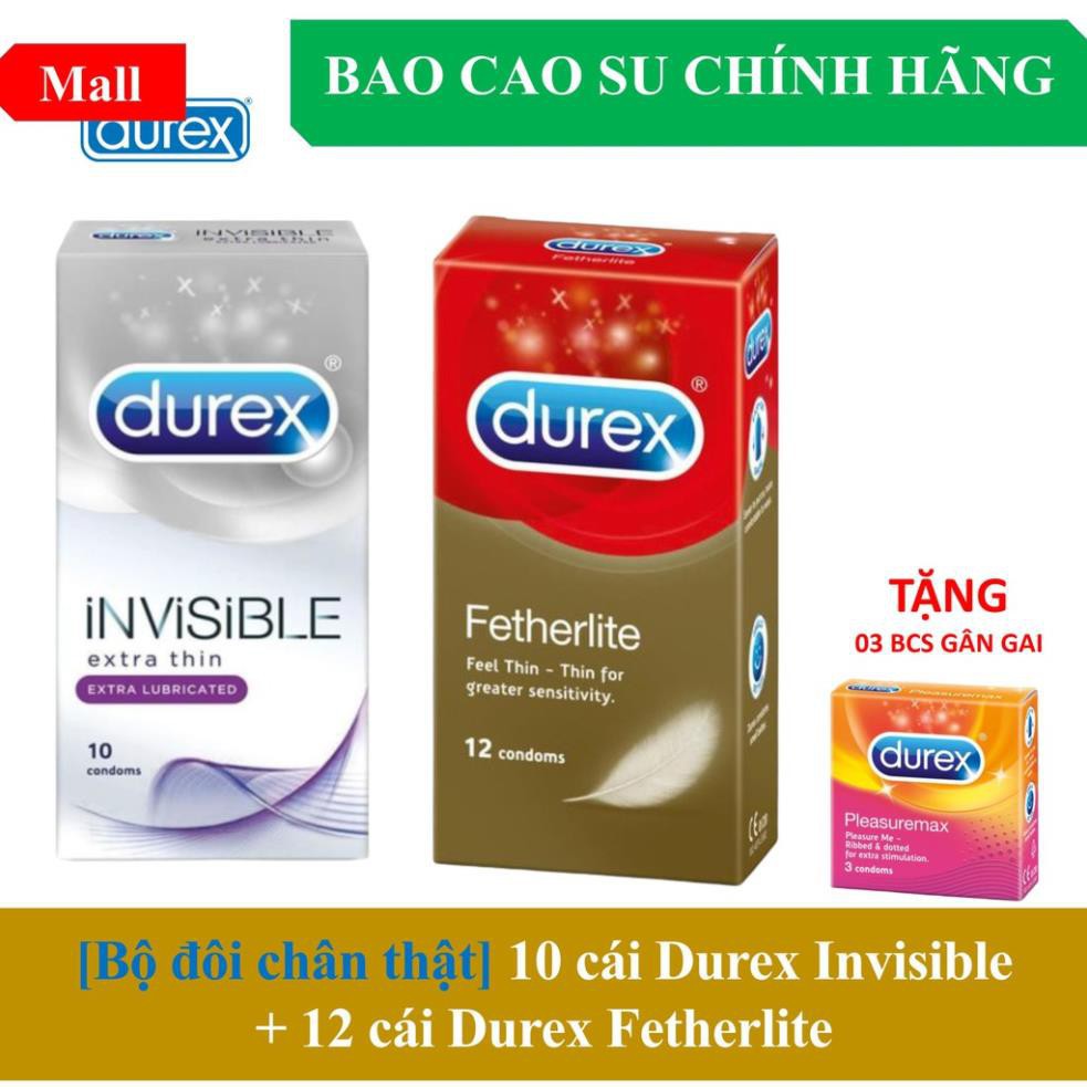 [CHÍNH HÃNG] Bộ đôi chân thật Durex Insivible + Durex Fetherlite