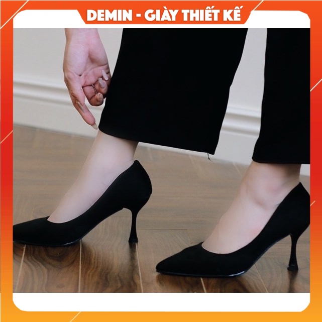 Giày Cao Gót Nữ 8P DEMIN chất liệu da lộn êm mềm kiểu dáng trẻ trung cá tính - DCG119