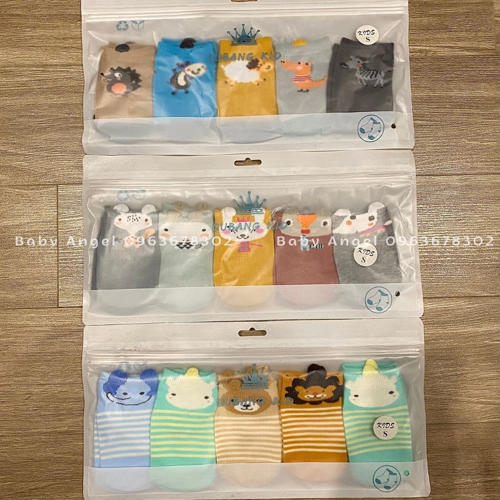 [𝑮𝑰𝑨́ 𝑯𝑼̉𝒀 𝑫𝑰𝑬̣̂𝑻] Set 5 tất bé sơ sinh Pony cao cấp, 100% cotton, đế chống trơn trượt, dễ thương cho bé
