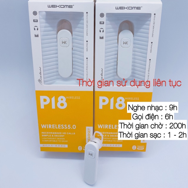 Tai Bluetooth chính hãng WK