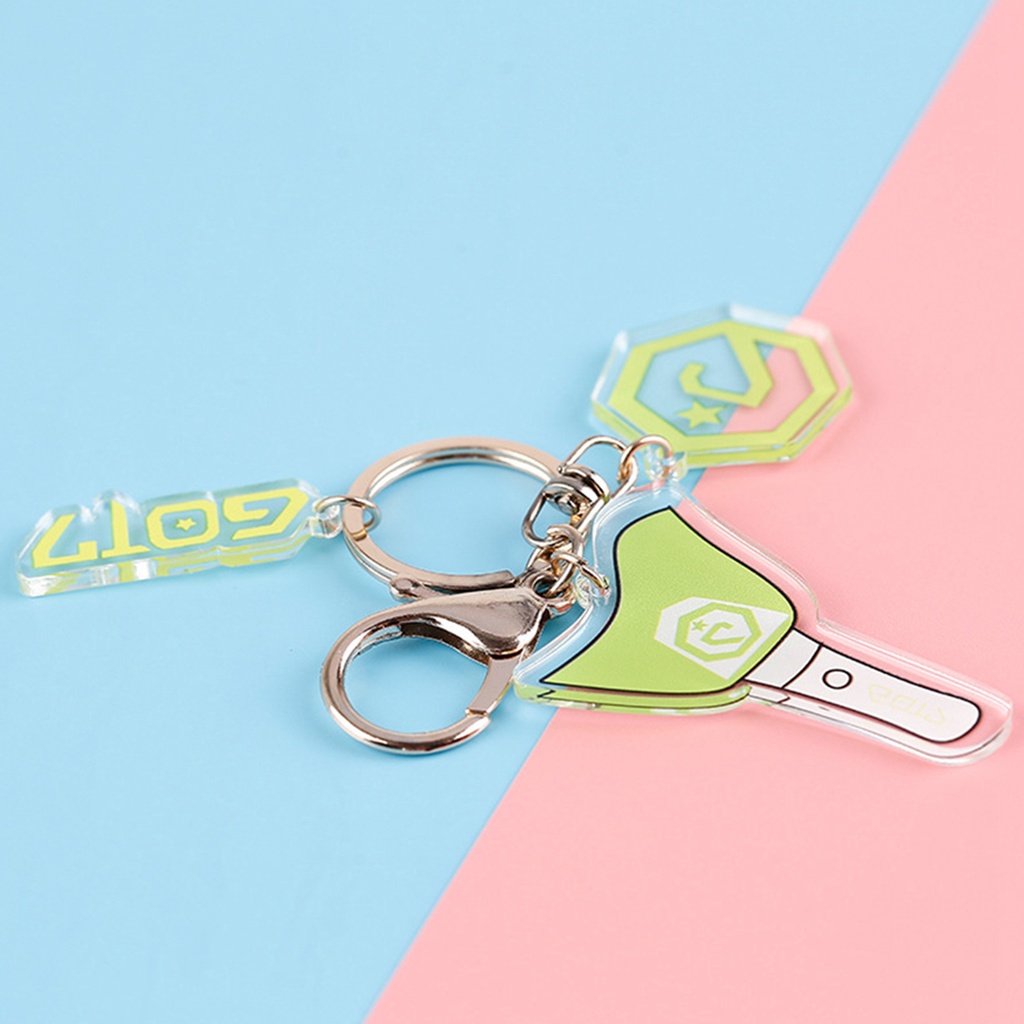 Móc chìa khóa hai mặt bằng acrylic trong suốt sáng tạo cho fan nhóm nhạc Kpop Bts Exo Twice