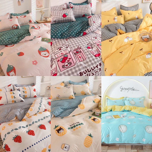 Set ga giường bedding 4 món đủ kích cỡ 1m2 1m5 1m8 2m 2