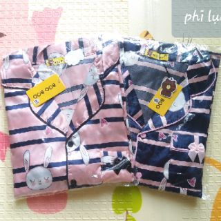 (Ảnh thật) Bộ pijama phi lụa đùi