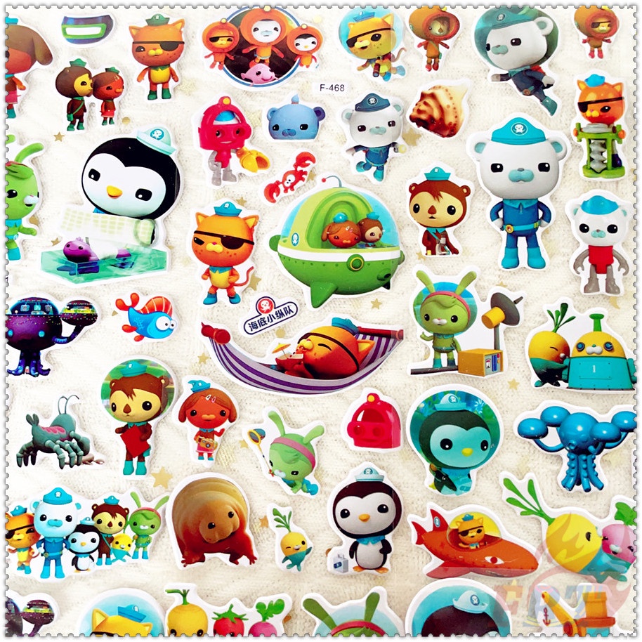 ❀ Miếng Dán Phần Thưởng Hoạt Hình The Octonauts Q-2 ❀ 1 Miếng Dán Bong Bóng 3D Bằng PVC Chống Nước