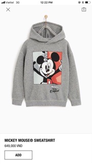 Áo nỉ hodie zara dư xịn