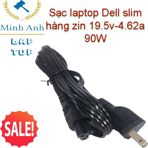 Sạc Laptop Dell 19.5V - 4.62A - 90W Slim (mỏng)  - Chân Kim to chính Hãng