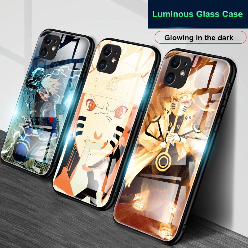 Ốp Điện Thoại Kính Dạ Quang in Hình Anime Naruto Cho iPhone 11 iPhone 12 iPhone 12 Pro Max iPhone 13 iPhone 7 7 Plus 8 8 Plus iPhone 6 6s 6 Plus 6s Plus