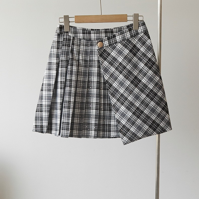 Váy caro xếp li đắp tà - BQZ210238 | BigBuy360 - bigbuy360.vn