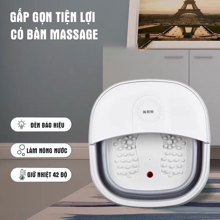 Chậu ngâm chân massage gấp gọn, Bồn ngâm chân mát xa cao cấp, tự động đun nước, giữ nhiệt ổn định - LB219211