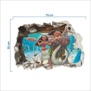Miếng dán tường trang trí hình phim hoạt hình Moana