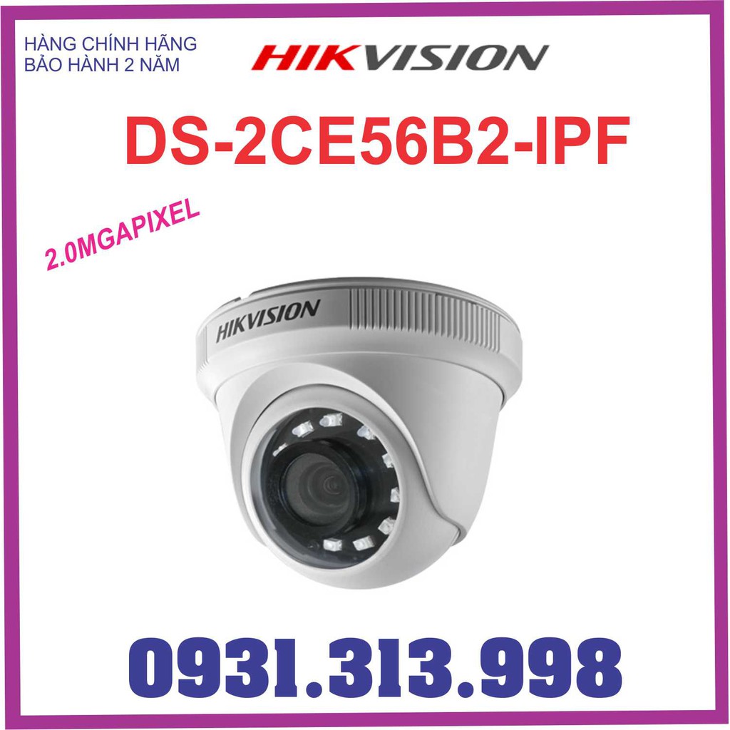 CAMERA HIKVISION 4 IN 1 (TVI/AHD/CVI/ANALOG) DS-2CE56B2-IPF 2.0MP