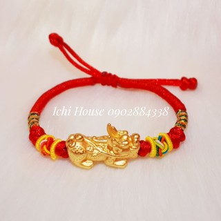 Vòng tay charm tỳ hưu bạc mạ vàng