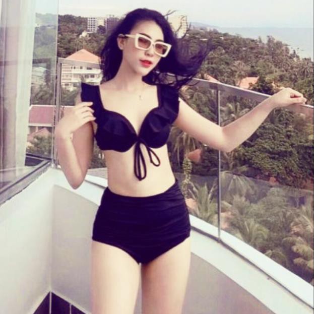 Bikini 2 Mảnh Cánh Tiên, Cap Cao Cực Sexy, Áo Tắm Phối Bèo Đi Biển Nâng Ngực SAVVY ་