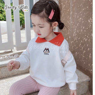 Áo Len Cổ Bẻ Dài Tay Thời Trang Cho Bé Gái Từ 1-6 Tuổi