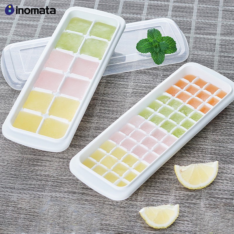 [Có Nắp Đậy] Khay Trữ Đông Đồ Ăn Dặm, Đựng Đá Có Nắp 8,12,48 Ngăn ICE TRAY INOMATA