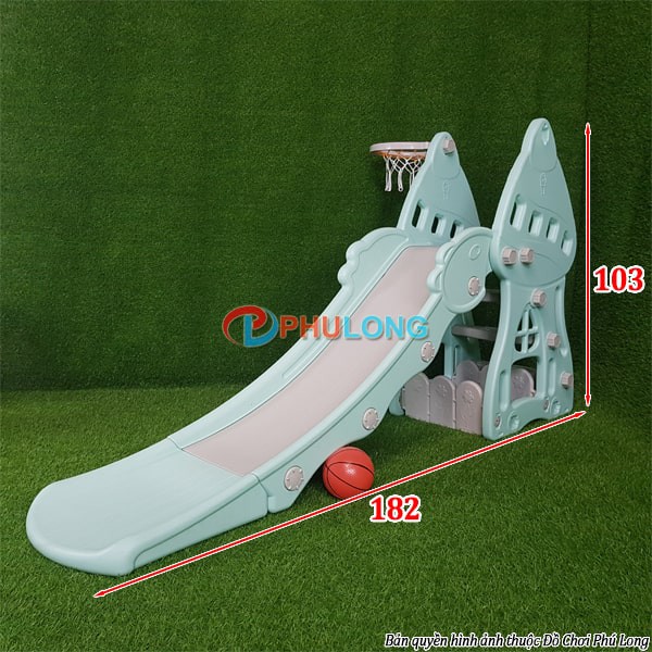 Bộ cầu trượt cho bé hình nấm, cầu tuột nhựa giá rẻ cho bé PL0628B
